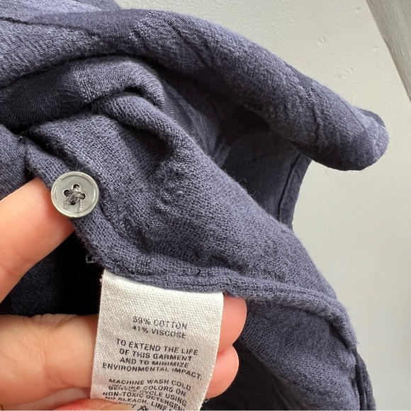 Alex Mill Navy Checkered Blouse - Picture 6 of 7